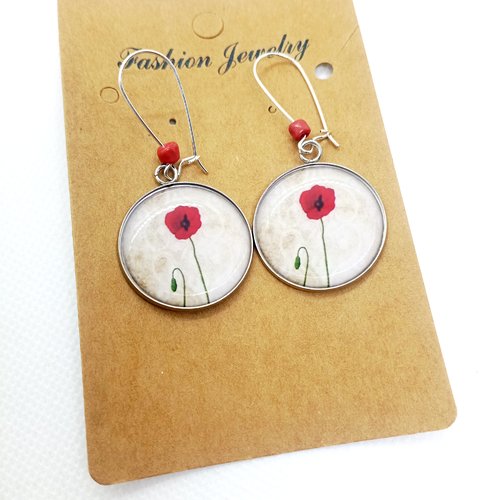 Boucles d’oreilles printemps coquelicots