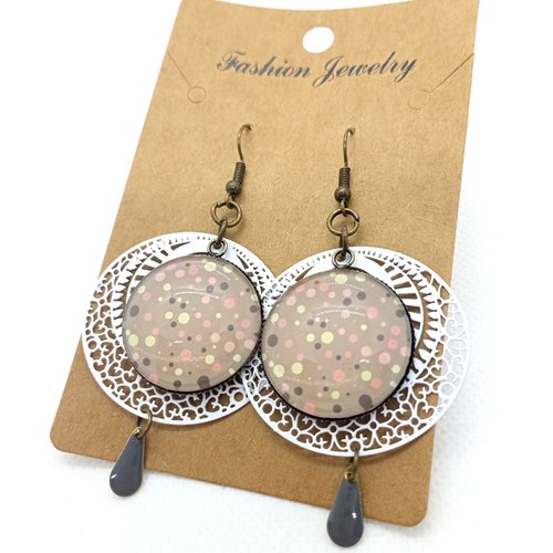 Boucles d'oreilles estampes en filigrane