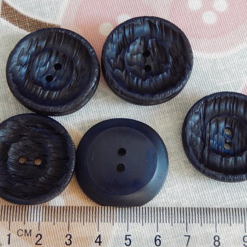Boutons 6 deux trous boutons 27 mm gris