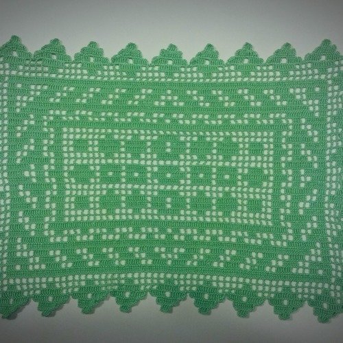 Napperon set de table au crochet (modèle n° 13) 47 cm vert tendre