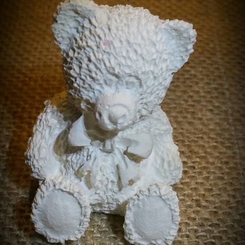 Décoration ourson teddy bear en plâtre brut 