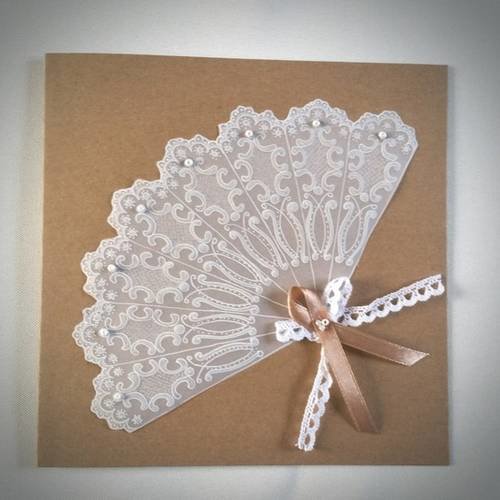 Carte craft et pergamano éventail et son enveloppe 
