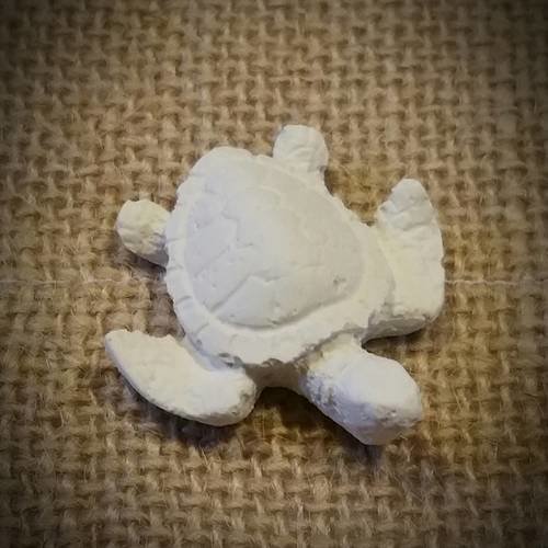 Petite décoration tortue en plâtre brut 