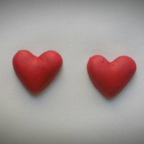 Lot de 2 magnets aimants coeur simple différentes couleurs 