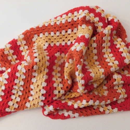 Plaid / couverture crochet multicolore