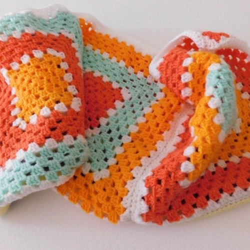Plais / couverture au crochet multicolore