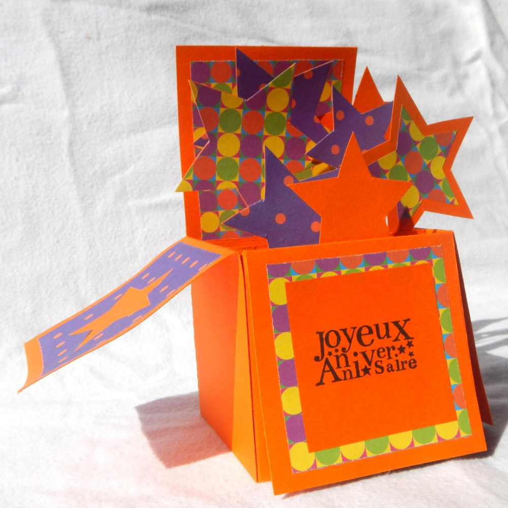 Carte Joyeux Anniversaire Orange Violet Un Grand Marche