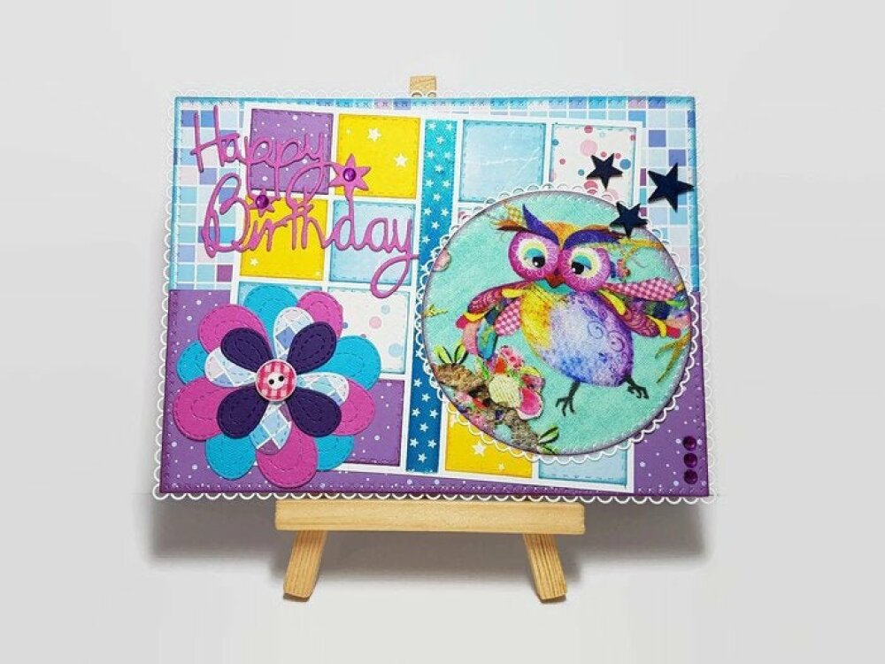 Carte Anniversaire Hibou Carte Chouette Carte Anniversaire Femme Carte Anniversaire Fait Main Carte Anniversaire Chouette Un Grand Marche