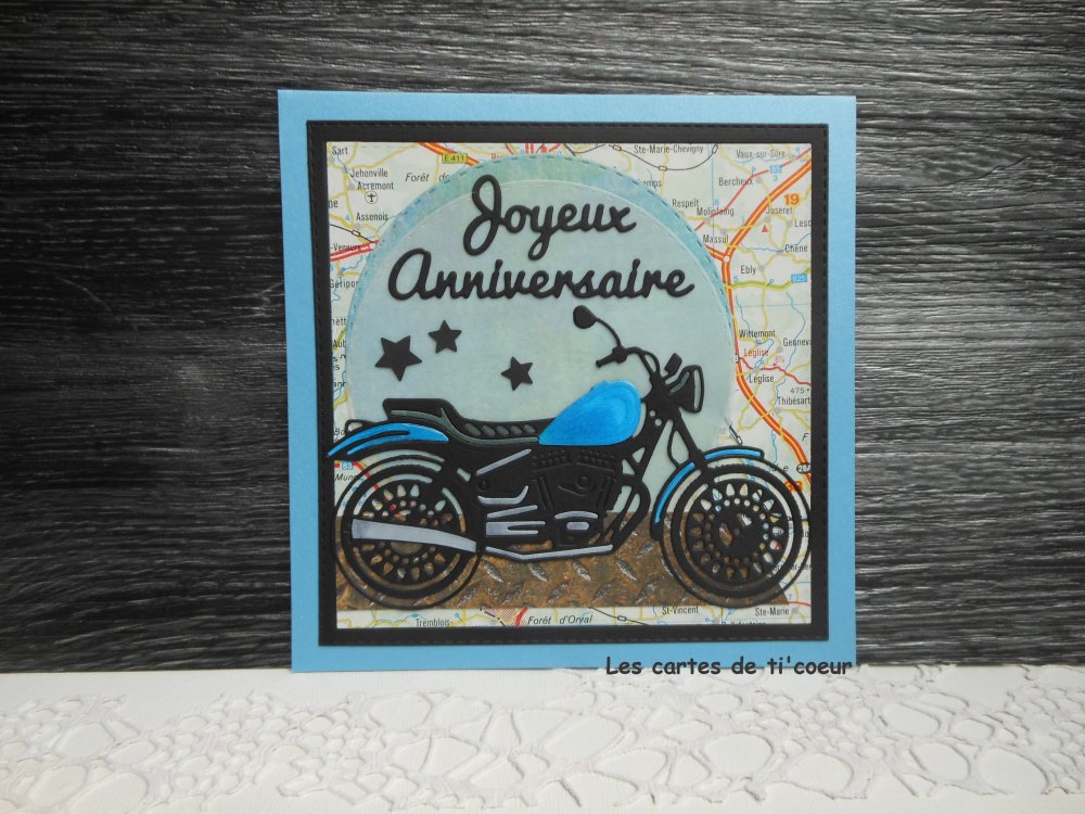 Vendu Carte Anniversaire 15 X 15 Moto Roadster Bleu Homme Ou Femme Un Grand Marche