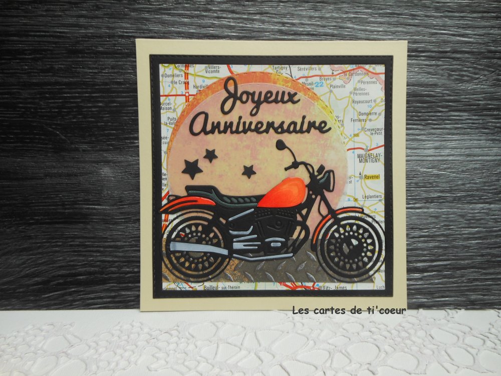 Carte Anniversaire 15 X 15 Moto Roadster Orange Homme Ou Femme Un Grand Marche