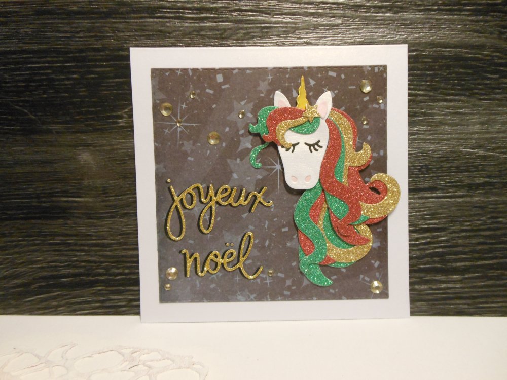 Vendu Carte De Voeux Licorne Joyeux Noel Un Grand Marche