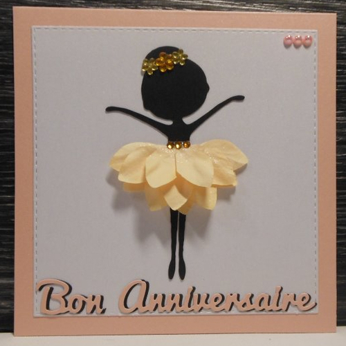 Carte Anniversaire Danseuse Noire Fleur Peche Enfant Fille Un Grand Marche