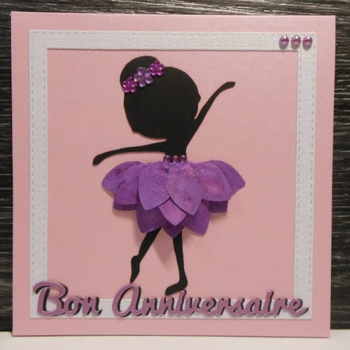 Carte Anniversaire Danseuse Noire Fleur Violette Enfant Fille Un Grand Marche