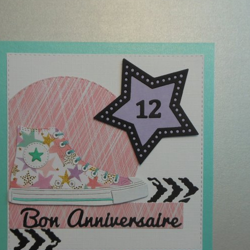 Carte Anniversaire 15 X 15 Chaussures Hautes Age Personnalisable 12 Ans Jean S Un Grand Marche