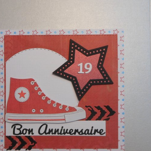 Carte Anniversaire 15 X 15 Chaussures Hautes Age Personnalisable 12 Ans Jean S Un Grand Marche