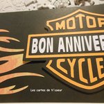 Carte Anniversaire 10 5 X 21 5 Motard Biker Couleurs Harley Davidson Masculine Homme Un Grand Marche