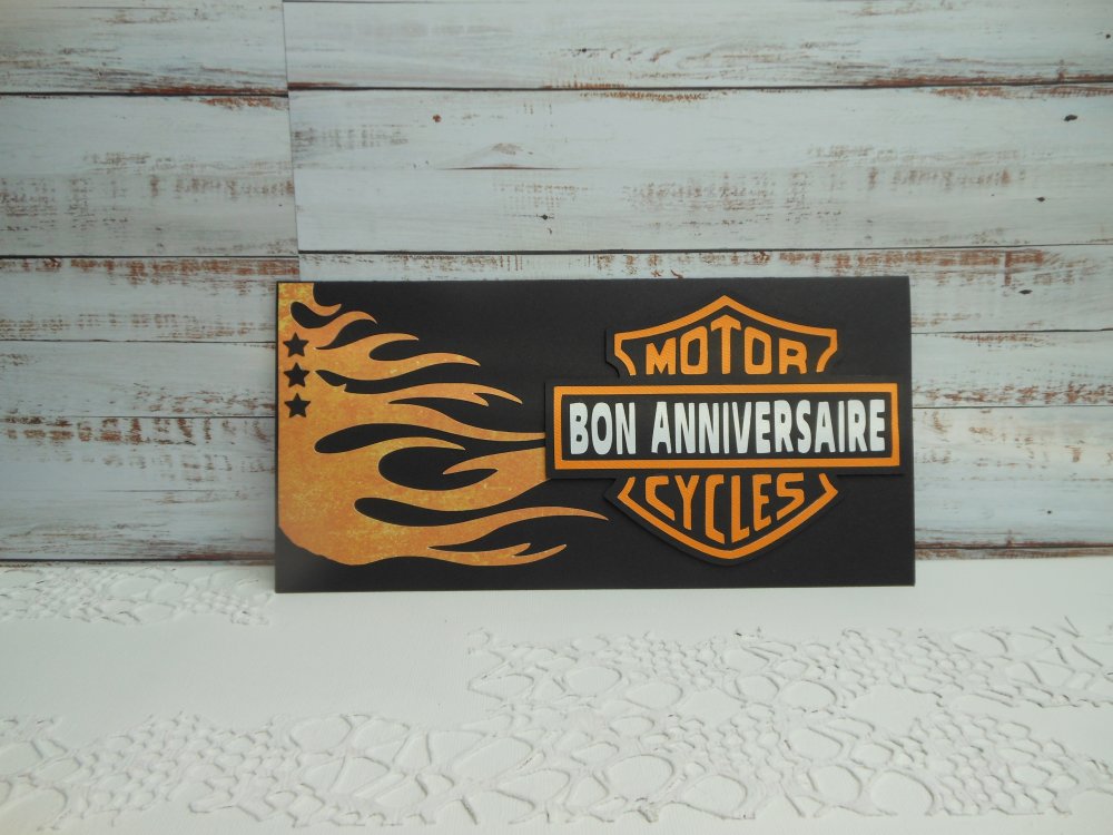 Carte Anniversaire 10 5 X 21 5 Motard Biker Couleurs Harley Davidson Masculine Homme Un Grand Marche