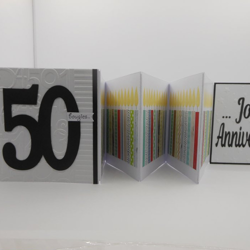 Carte Anniversaire 90 Cm De Long 50 Ans 50 Bougies En Accordeon Homme Un Grand Marche