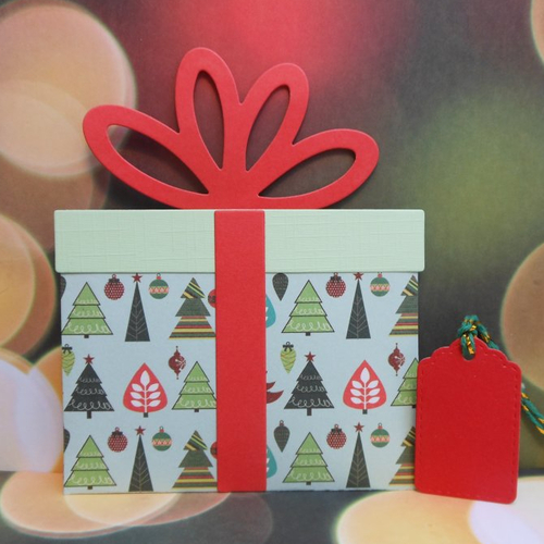 Pochette cadeau de noël pour carte cadeau sapins assortis rouge et vert fait main