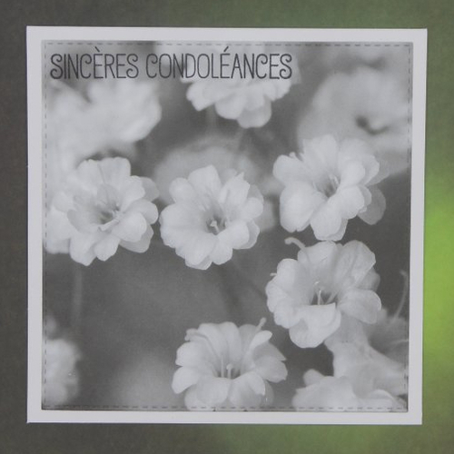 Carte pour condoléances fleurs blanches