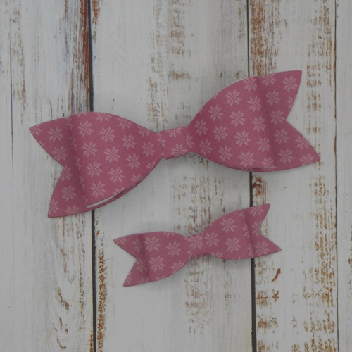 Lot de 2 noeuds papier embellissements pour scrapbooking carterie albums rose faits main