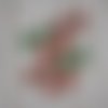 Lot de 6 noeuds papier embellissements pour scrapbooking carterie albums rouge et vert noël faits main