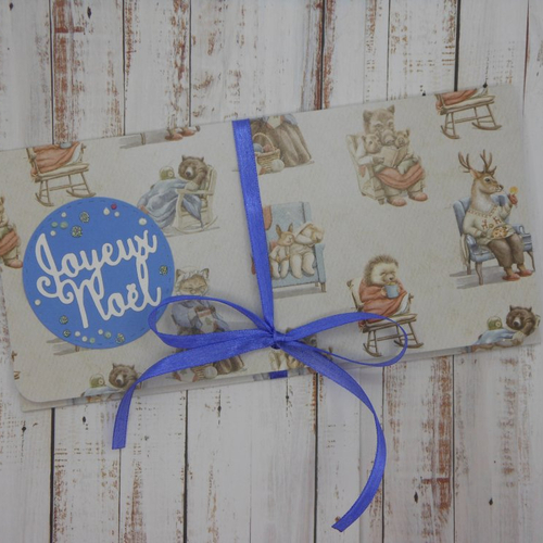 Pochette cadeau de noël billet, chèque, place de spectacle moments cosy fait main