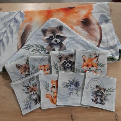 Ensemble cape de bain + lingettes
