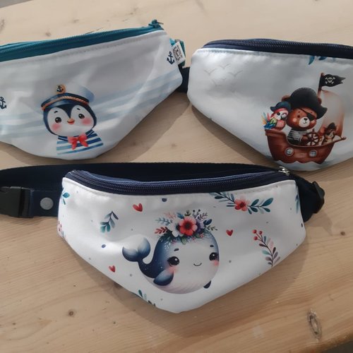 Banane enfant pingouin, bleu