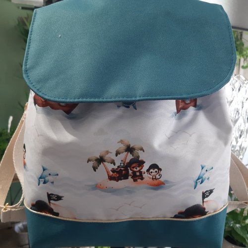 Sac à dos enfant, pirates, bleu