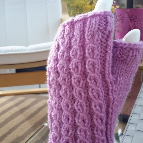 Mitaines coloris violet clair