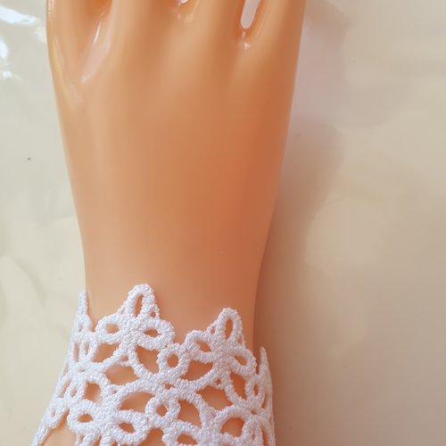 Bracelet dentelle blanc, poignet ou cheville