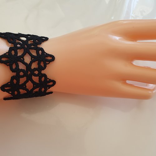 Bracelet dentelle noir, pour poignet ou cheville