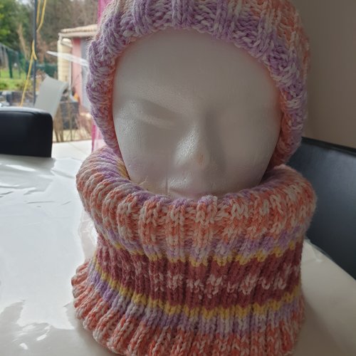 Ensemble bonnet & snood tricoté main pour femme ou ado– douceur et chaleur en harmonie