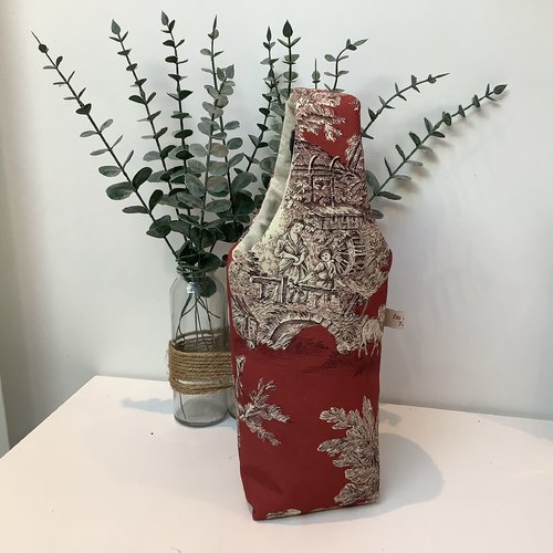 Porte bouteille en toile de jouy