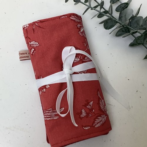 Pochette à bijoux en toile de jouy