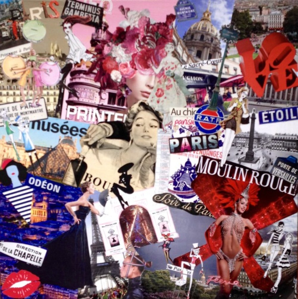 Tableau collage paris Un grand marché