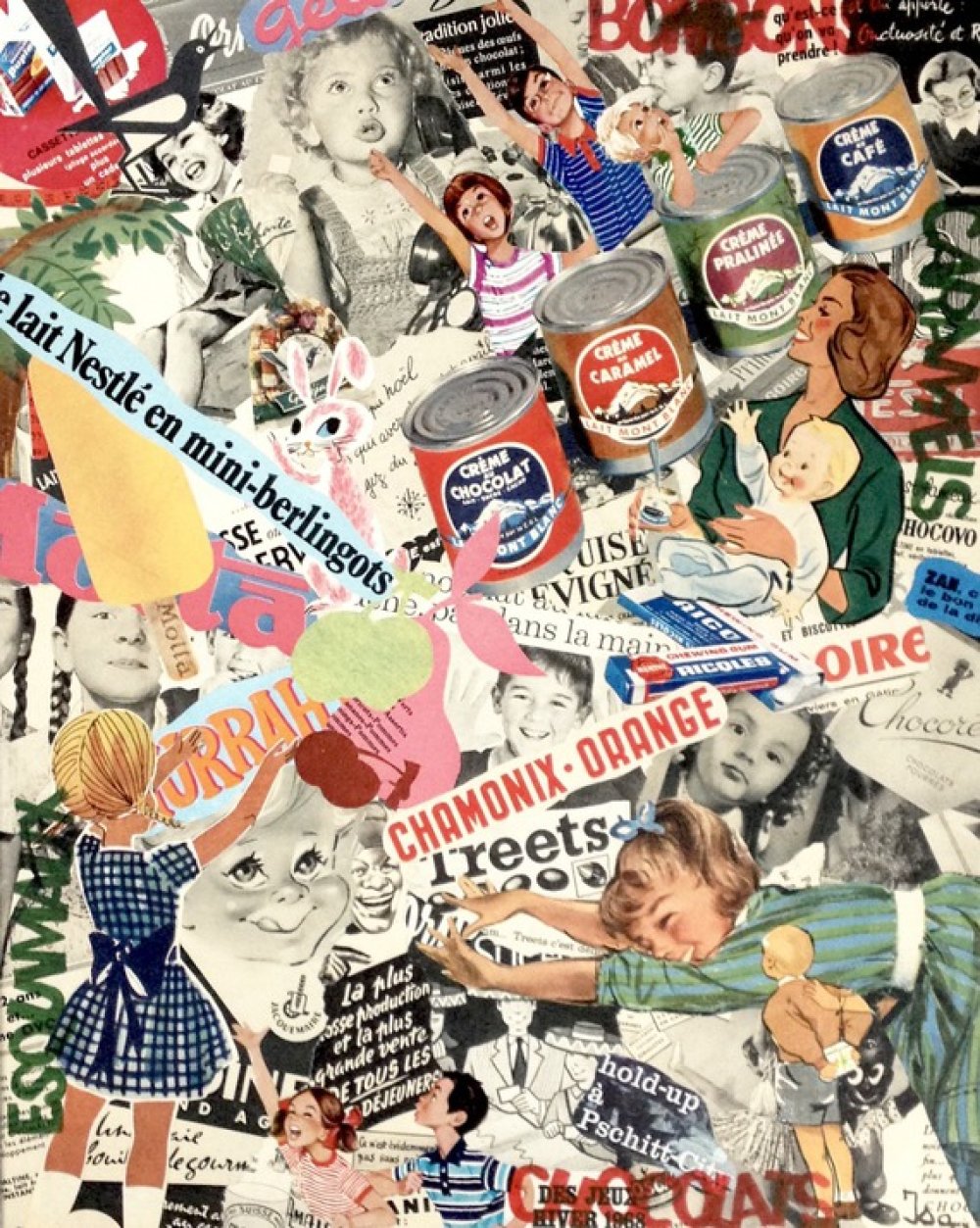 Tableau collage publicités bonbons Un grand marché