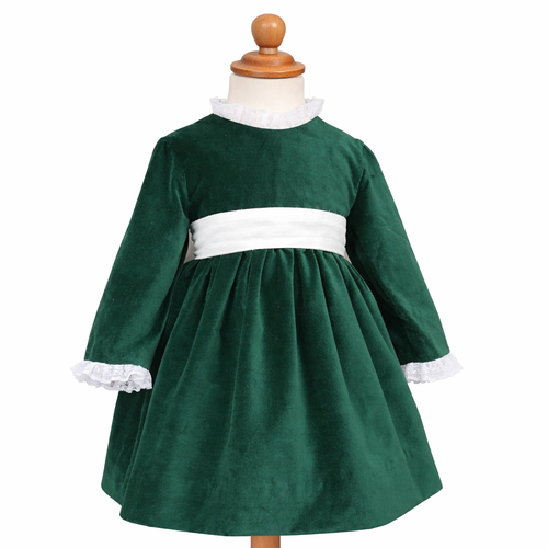 Dauphinelle 8/10/12 ans, robe taille empire, manches 3/4 et jupe froncée, à l'espagnole