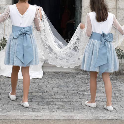 Ciboulette 2/4/6 ans, robe dos v et manches 3/4