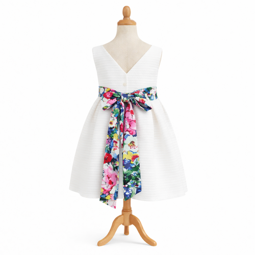 Patron digitale 8/10/12 ans, robe dos v, jupe 3 plis creux, cortège, demoiselle d'honneur, garance, cérémonie, mariage