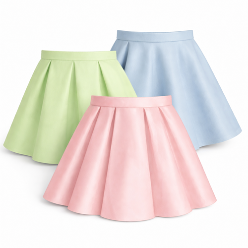 3 patrons de jupes: 3 plis creux, plis pats, patineuse, 8/10/12 ans, cortège, garance, mariage, demoiselle d'honneur, communion, baptême