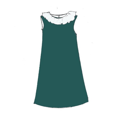 Thuya 2/4/6 ans, robe trapèze et col volanté, cortège, mariage, communion, cérémonie, garance, dauphin-dauphine, baptême