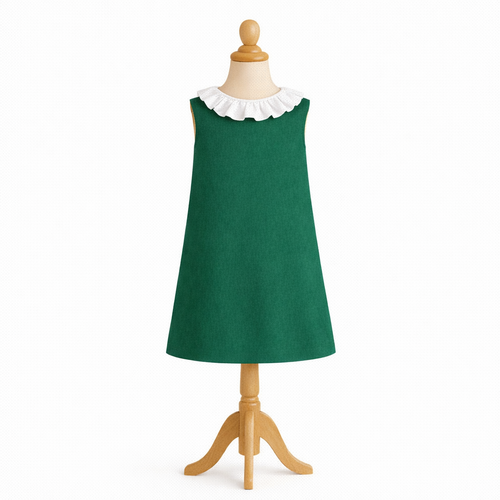 Thuya 2/4/6 ans, robe trapèze et col volanté, cortège, mariage, communion, cérémonie, garance, dauphin-dauphine, baptême