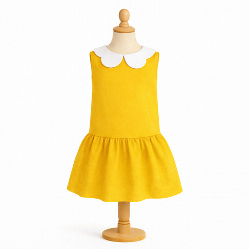 Patron de robe berberis 8/10/12 ans, taille basse et col pétale, cortège, mariage, communion, cérémonie, garance, dauphin-dauphine