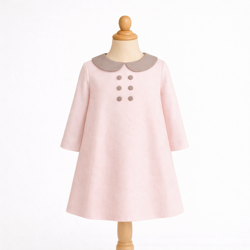 Aloe 8/10/12 ans, patron de robe trapèze à manches trois-quart et col claudine