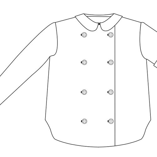 Chemise alphonse 8_10_12 ans, double boutonnage à col claudine - dauphin-dauphine, cortèges de garance, mariage, garçon d'honneur
