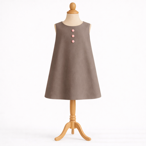 Armoise, robe trapèze 2/4/6 ans - dauphin-dauphine, les cortèges, garance, mariage, demoiselle d'honneur, première communion, baptême