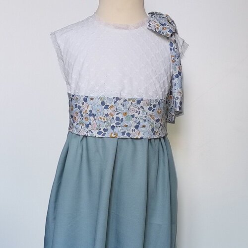 Hortensia, robe taille haute 2_4_6 ans, cortèges de garance, mariage, demoiselle d'honneur, première communion