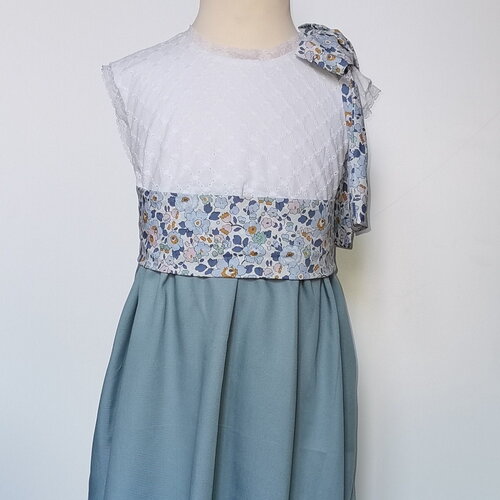 Hortensia, robe empire, 8-10-12 ans, cortèges de garance, mariage, demoiselle d'honneur, première communion